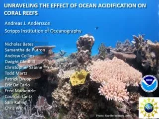 Seawater and atmospheric pCO 2 Bermuda coral reef