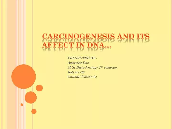 carcinogenesis and its affect in dna
