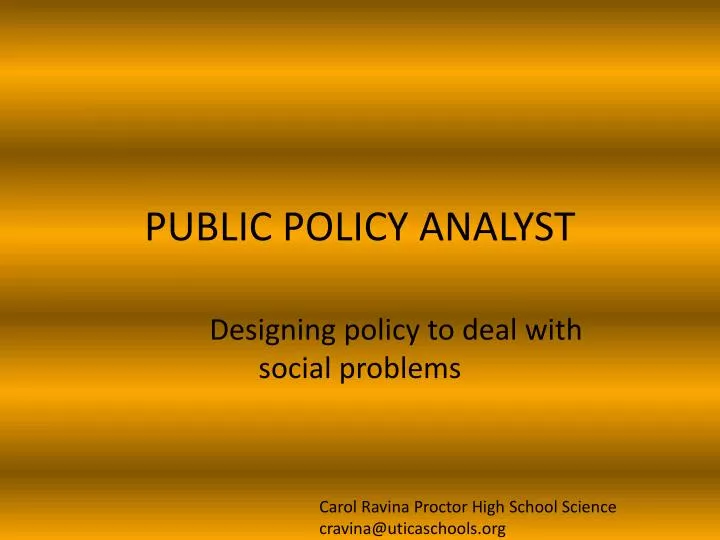 public policy analyst
