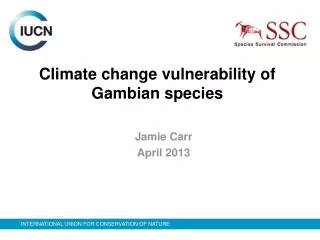 Climate change vulnerability of Gambian species