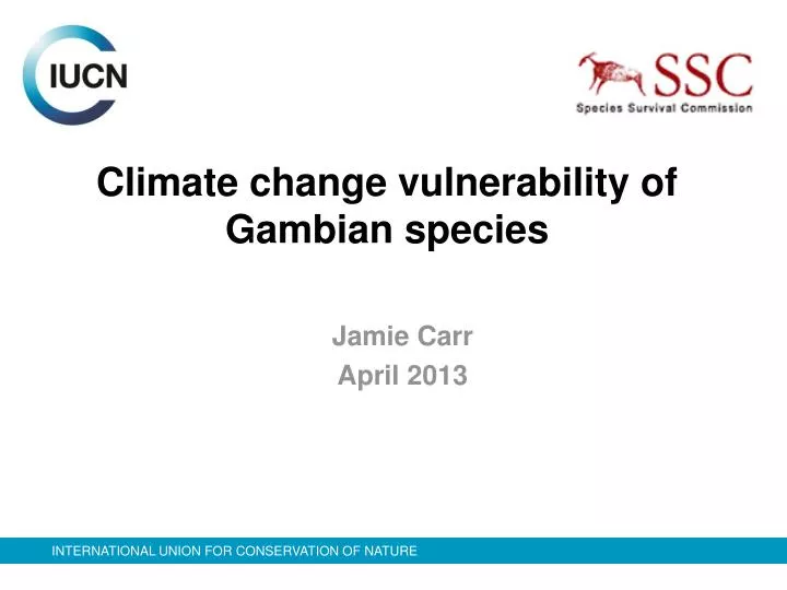 climate change vulnerability of gambian species