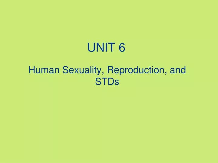 human sexuality reproduction and stds