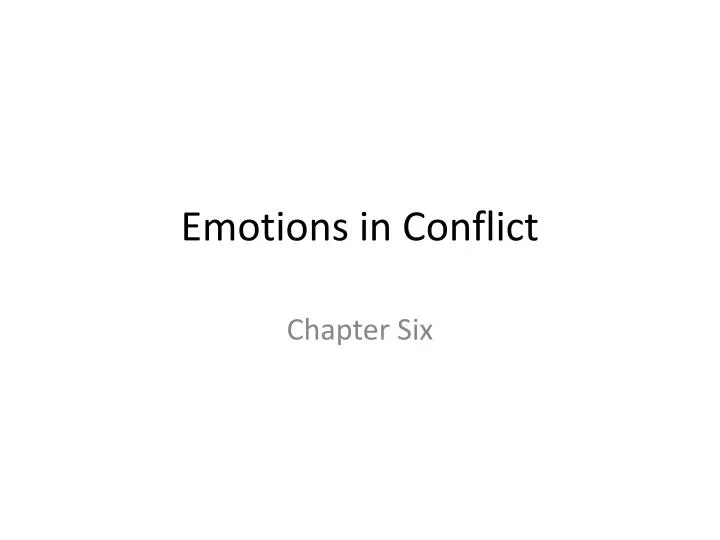 emotions in conflict