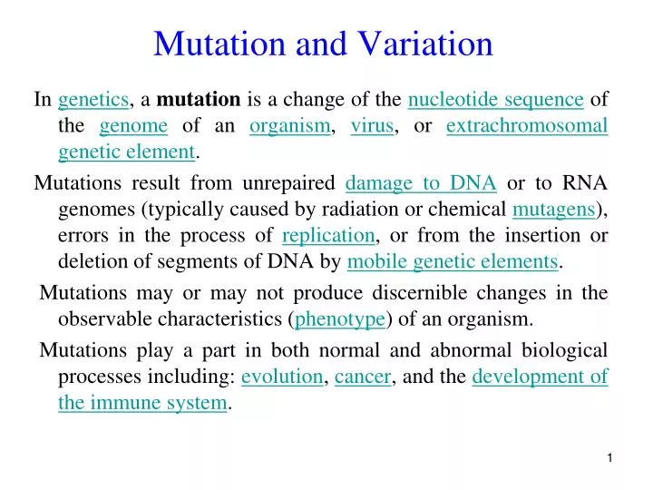 mutation and variation