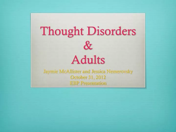 thought disorders adults