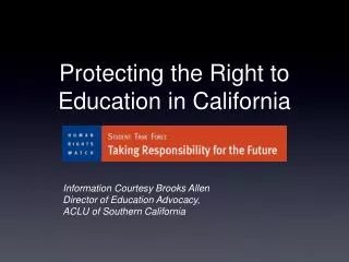 Protecting the Right to Education in California