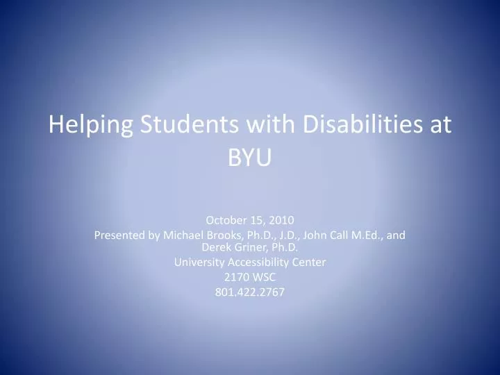 helping students with disabilities at byu