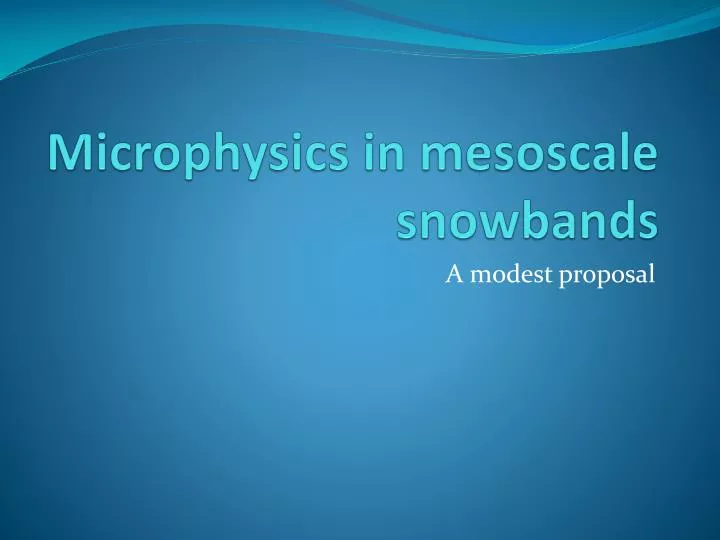 microphysics in mesoscale snowbands