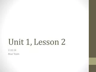 unit 1 lesson 2