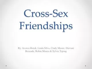 Cross-Sex Friendships