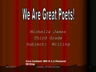 michella james third grade subject writing