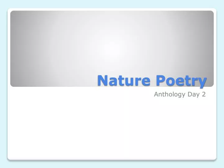 nature poetry