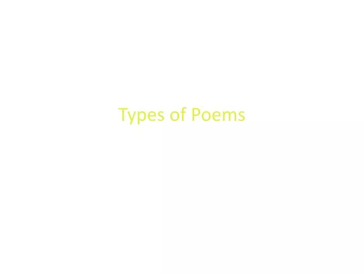 types of poems