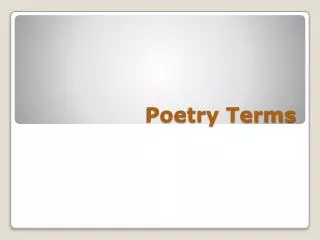 Poetry Terms