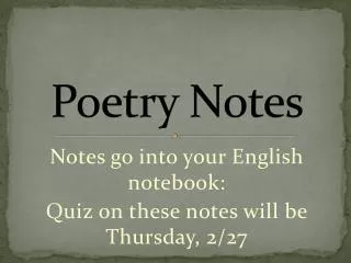 Poetry Notes