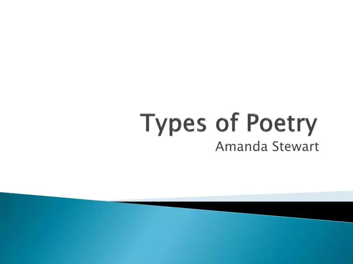 types of poetry