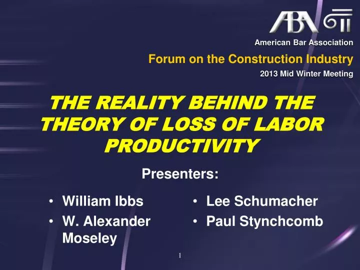 the reality behind the theory of loss of labor productivity