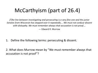 McCarthyism (part of 26.4)