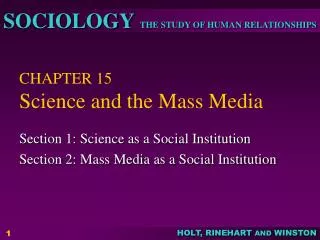 CHAPTER 15 Science and the Mass Media