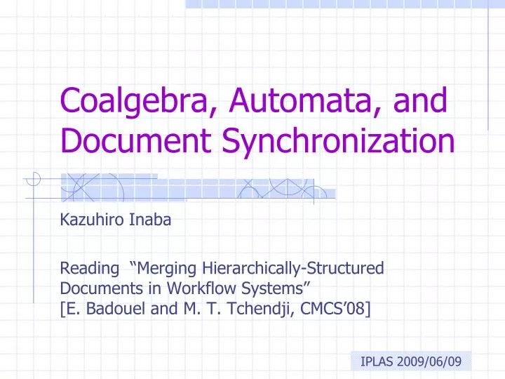 coalgebra automata and document synchronization