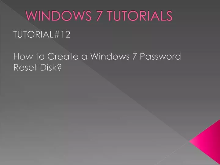 windows 7 tutorials