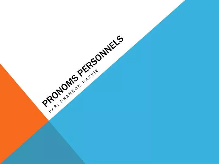 pronoms personnels