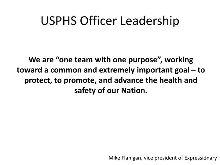 usphs officer leadership