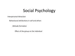 PPT - Social Psychology PowerPoint Presentation, free download - ID:5342072