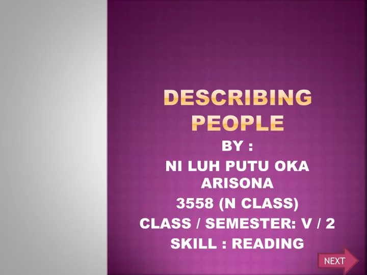 describing people