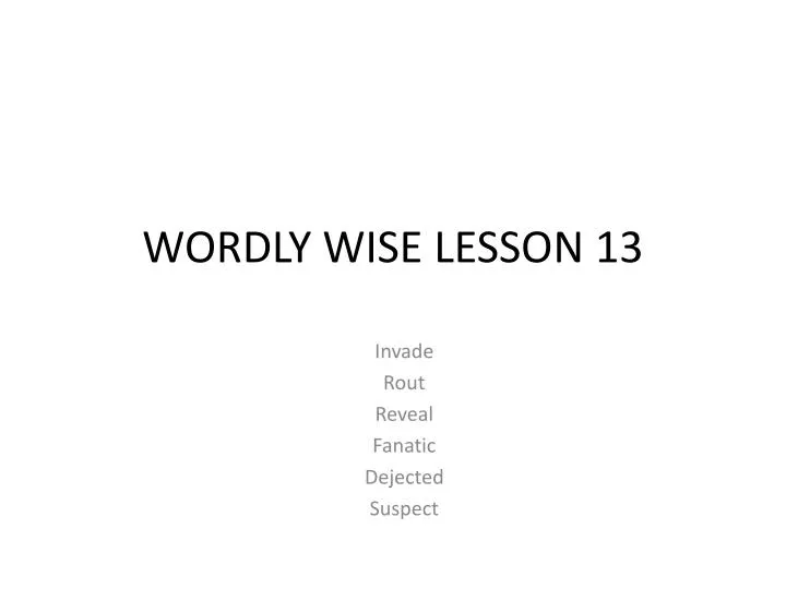 wordly wise lesson 13