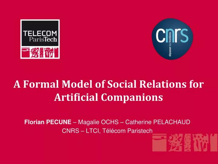 a formal model of social relations for artificial companions