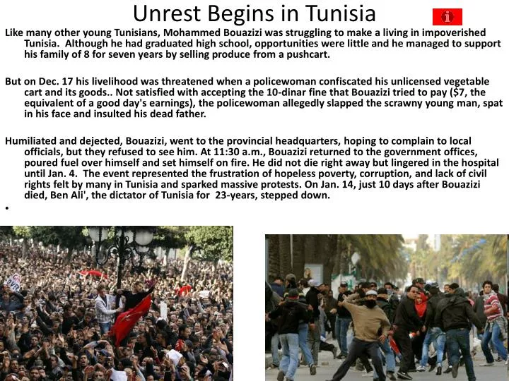 unrest begins in tunisia