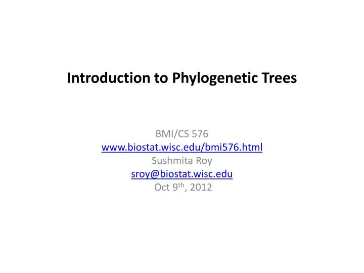introduction to phylogenetic trees