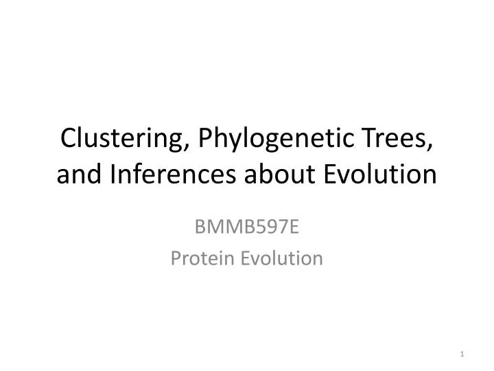 clustering phylogenetic trees and inferences about evolution