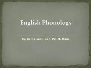 English Phonology