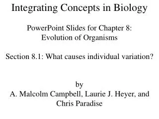 Integrating Concepts in Biology