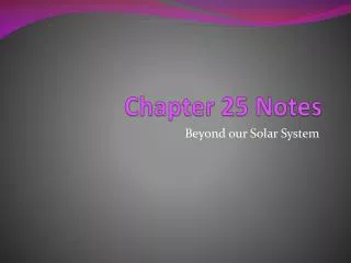 Chapter 25 Notes