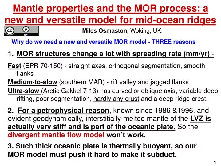mantle properties and the mor process a new and versatile model for mid ocean ridges