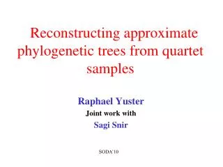 Reconstructing approximate phylogenetic trees from quartet samples