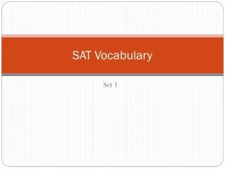 SAT Vocabulary