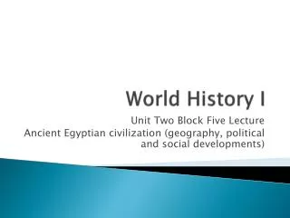 World History I