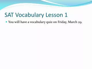 SAT Vocabulary Lesson 1