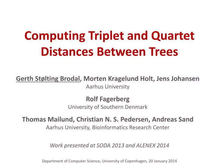 computing triplet and quartet distances between trees
