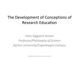 The Development of Conceptions of Research Education