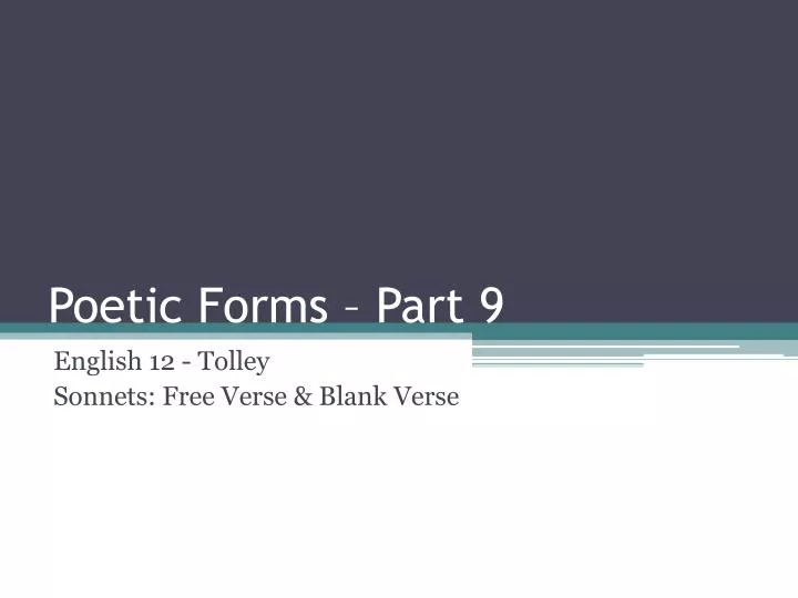 poetic forms part 9