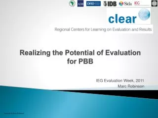 Realizing the Potential of Evaluation for PBB