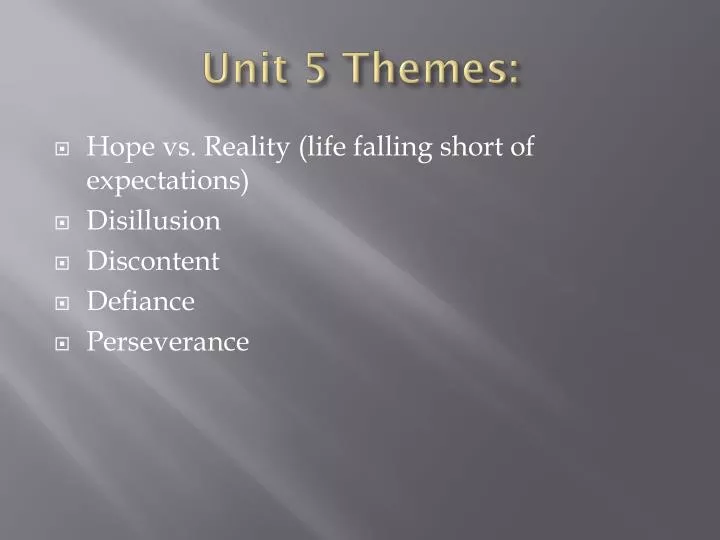unit 5 themes