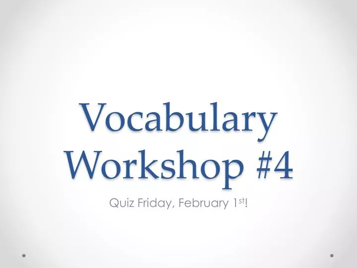 vocabulary workshop 4