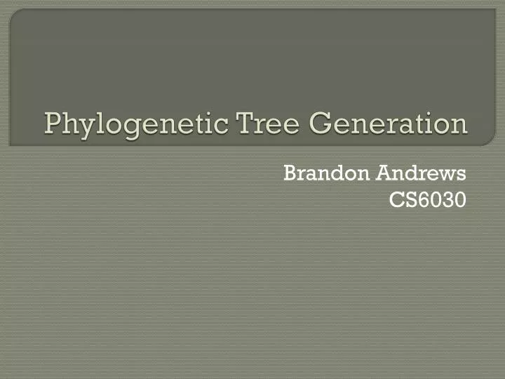 phylogenetic tree generation