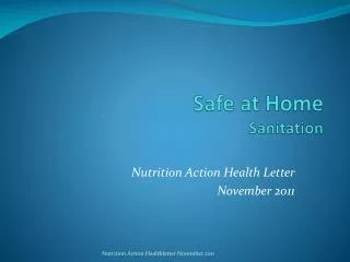 Safe at Home Sanitation